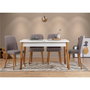 Hanah Home Santiago White Grey Atlantic Pine - Juego de Mesa Extensible y 4 Sillas